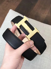 Hermes original togo leather constance belt 35mm H064548 black