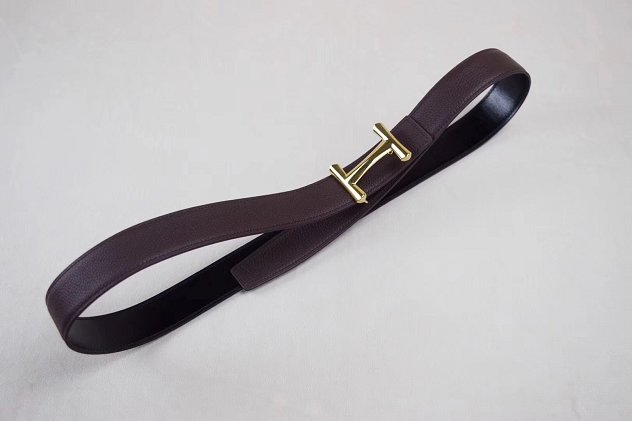 Hermes original togo leather d-Ancre belt reversible 32mm H077931 dark coffee