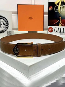 Hermes original togo leather licol belt 35mm H065578 coffee