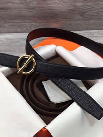 Hermes original togo leather mors belt 32mm H070164 black