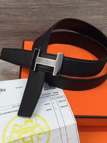 Hermes original togo leather quizz belt 32mm H068501 black