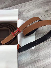 Hermes original togo leather quizz belt 32mm H068501 coffee