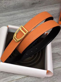 Hermes orignal togo leather etrier reversible belt 32mm H073924 orange