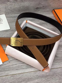 Hermes orignal togo leather reversible belt 32mm H073956 coffee