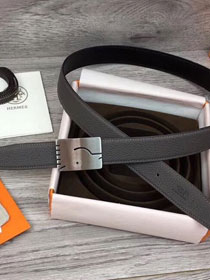 Hermes orignal togo leather reversible belt 32mm H073956 grey