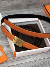 Hermes orignal togo leather reversible belt 32mm H073956 orange