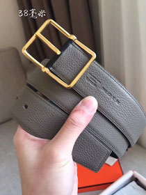 Hermes orignal togo leather saddle belt 38mm H076332 grey