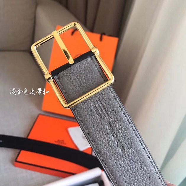 Hermes orignal togo leather saddle belt 38mm H076332 grey