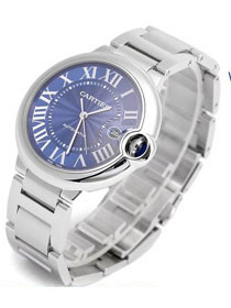 Cartier ballon bleu de large mechanical steel watch W6902242 blue