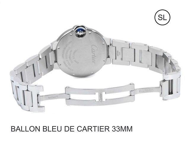 Cartier ballon bleu de medium mechanical steel watch W6920100 pink