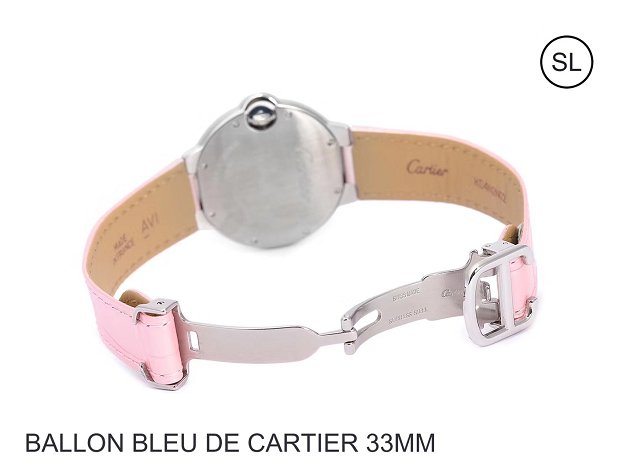 Cartier ballon bleu de quartz watch crocodile leather W6920086 pink