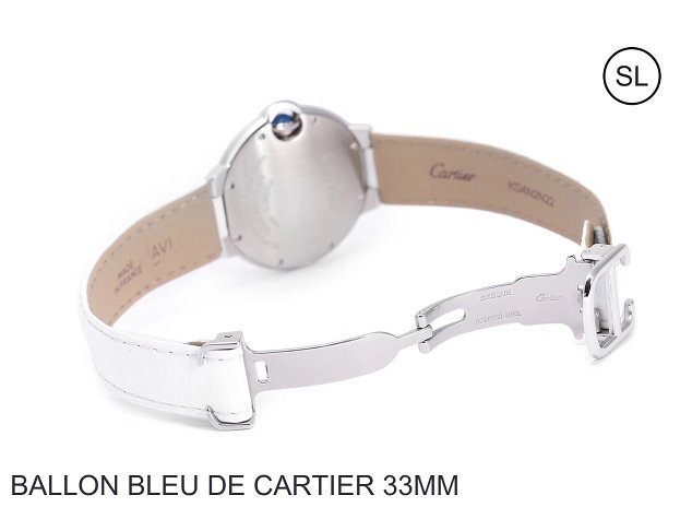 Cartier ballon bleu de quartz watch crocodile leather W6920086 white