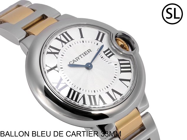 Cartier ballon bleu de quartz watch steel W2BB0002 gold