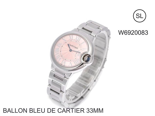 Cartier ballon bleu de quartz watch steel W6920083 silver