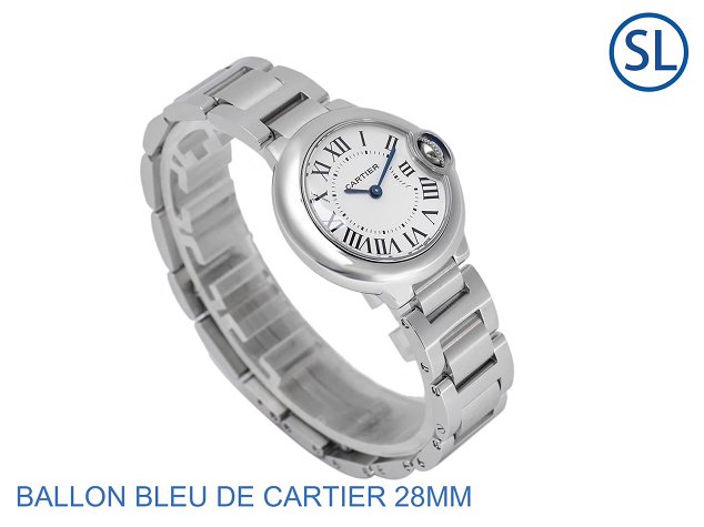 Cartier ballon bleu de small quartz watch steel W69010Z4 silver