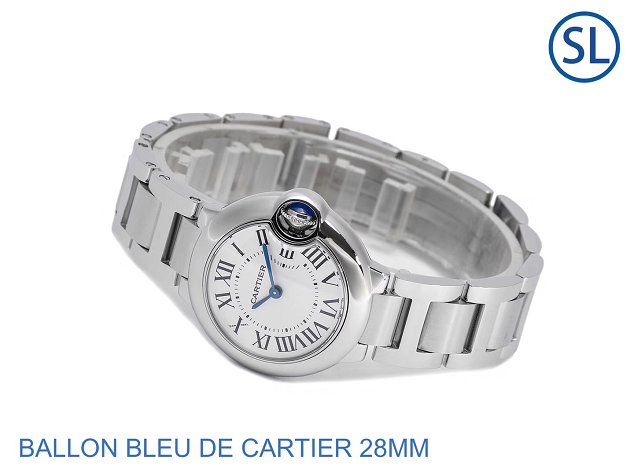 Cartier ballon bleu de small quartz watch steel W69010Z4 silver