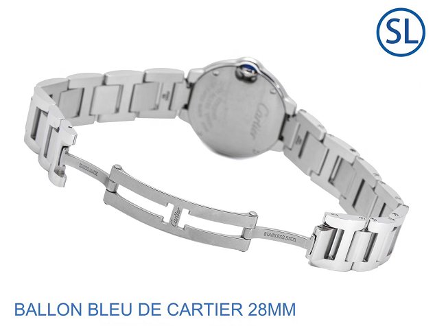 Cartier ballon bleu de small quartz watch steel W69010Z4 silver