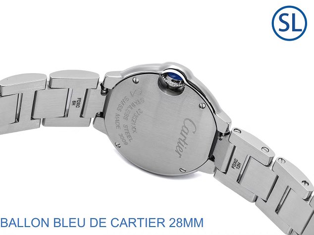 Cartier ballon bleu de small quartz watch steel W69010Z4 silver