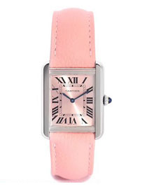 Cartier tank quartz watch medium togo leather WA520324 pink