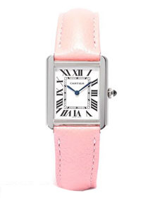 Cartier tank quartz watch small togo leather WSTA0030 pink