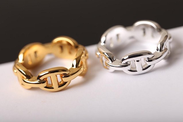 Hermes chaine ancre enchainee ring H218623