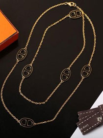 Hermes farandole long necklace H105205 black