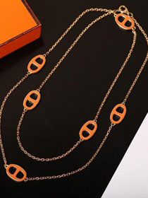 Hermes farandole long necklace H105205 orange