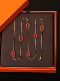 Hermes farandole long necklace H105205 red