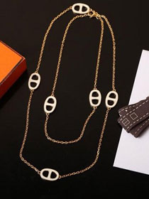 Hermes farandole long necklace H105205 white