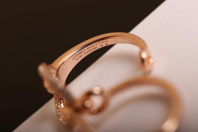 Hermes filet dor double ring H215601