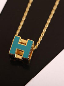 Hermes square H pendant H216336 lake blue