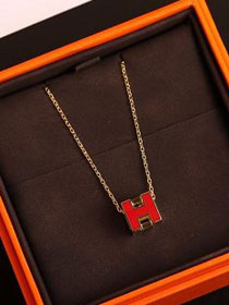 Hermes square H pendant H216336 red