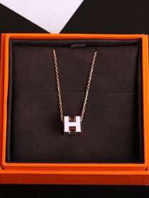 Hermes square H pendant H216336 white