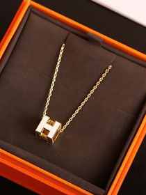 Hermes square H pendant H216336 white