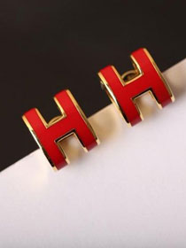 Hermes top quality H earrings H217599 red