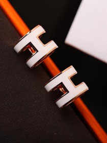 Hermes top quality H earrings H217599 white