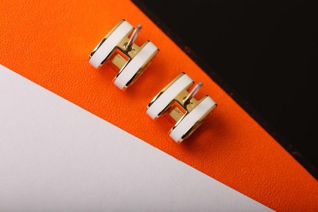 Hermes top quality H earrings H217599 white