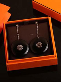 Hermes top quality resin earrings H217595 black