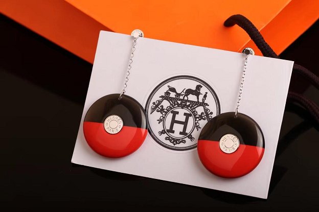Hermes top quality resin earrings H217595 black&red