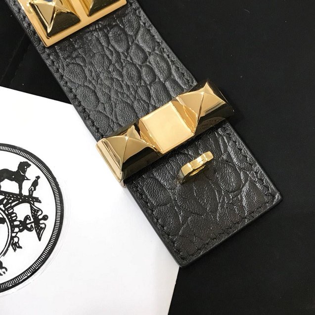 Herems crocodile leather CDC bracelet H109025 black