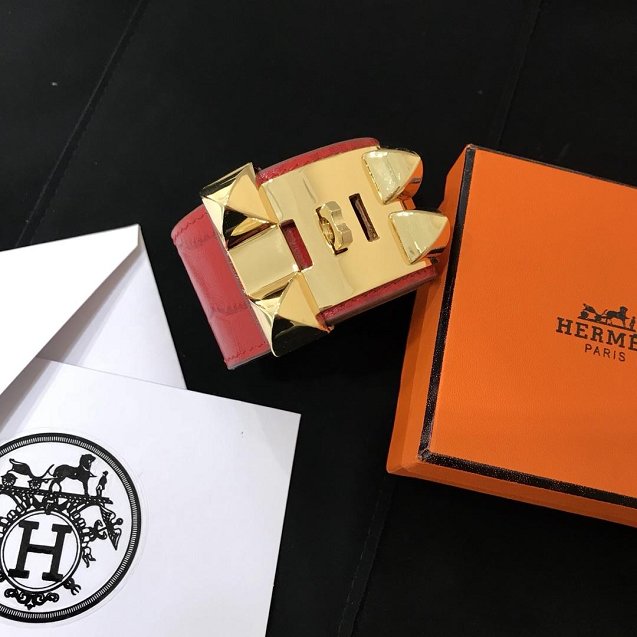 Herems crocodile leather CDC bracelet H109025 red