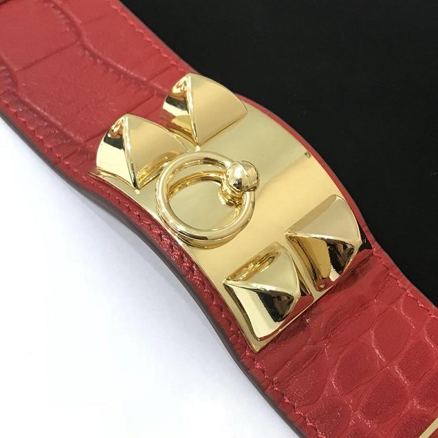 Herems crocodile leather CDC bracelet H109025 red
