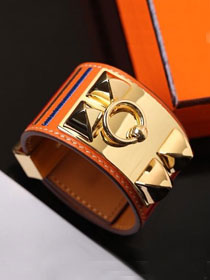 Herems togo leather CDC bracelet H109026 orange