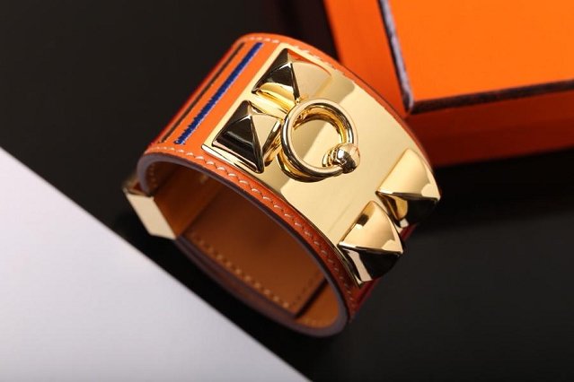 Herems togo leather CDC bracelet H109026 orange