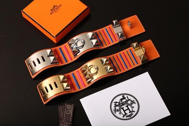 Herems togo leather CDC bracelet H109026 orange