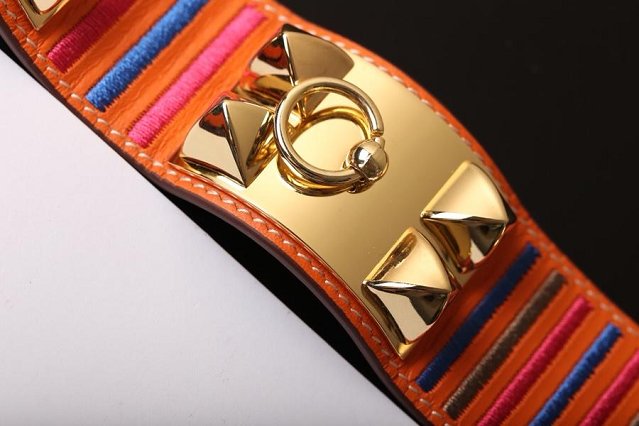 Herems togo leather CDC bracelet H109026 orange