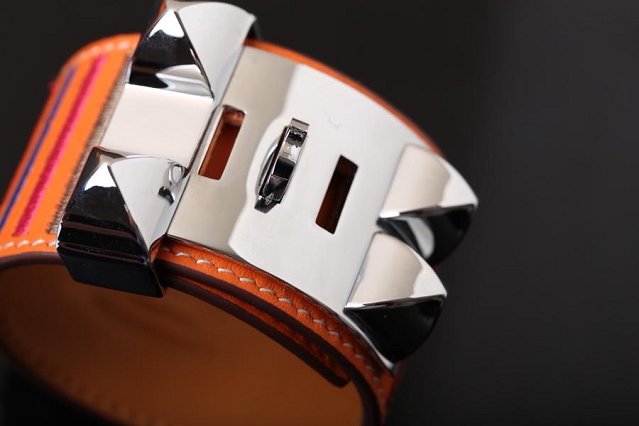 Herems togo leather CDC bracelet H109026 orange
