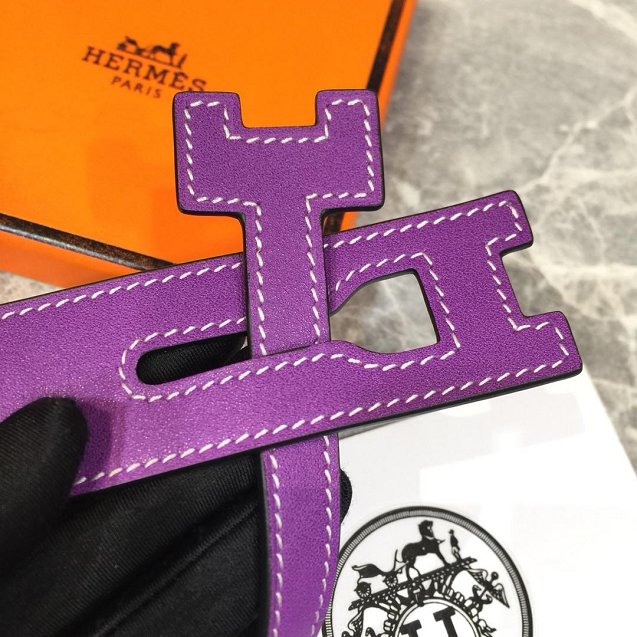 Herems togo leather Jet Lag Double Tour bracelet H074217 purple