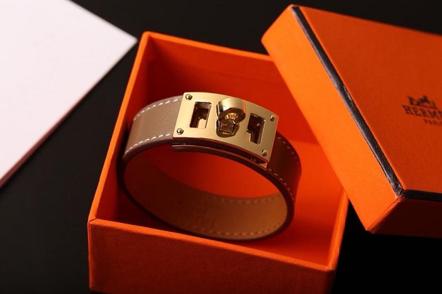 Herems togo leather kelly bracelet H109028 grey