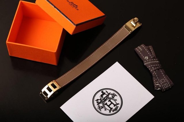 Herems togo leather kelly bracelet H109028 grey